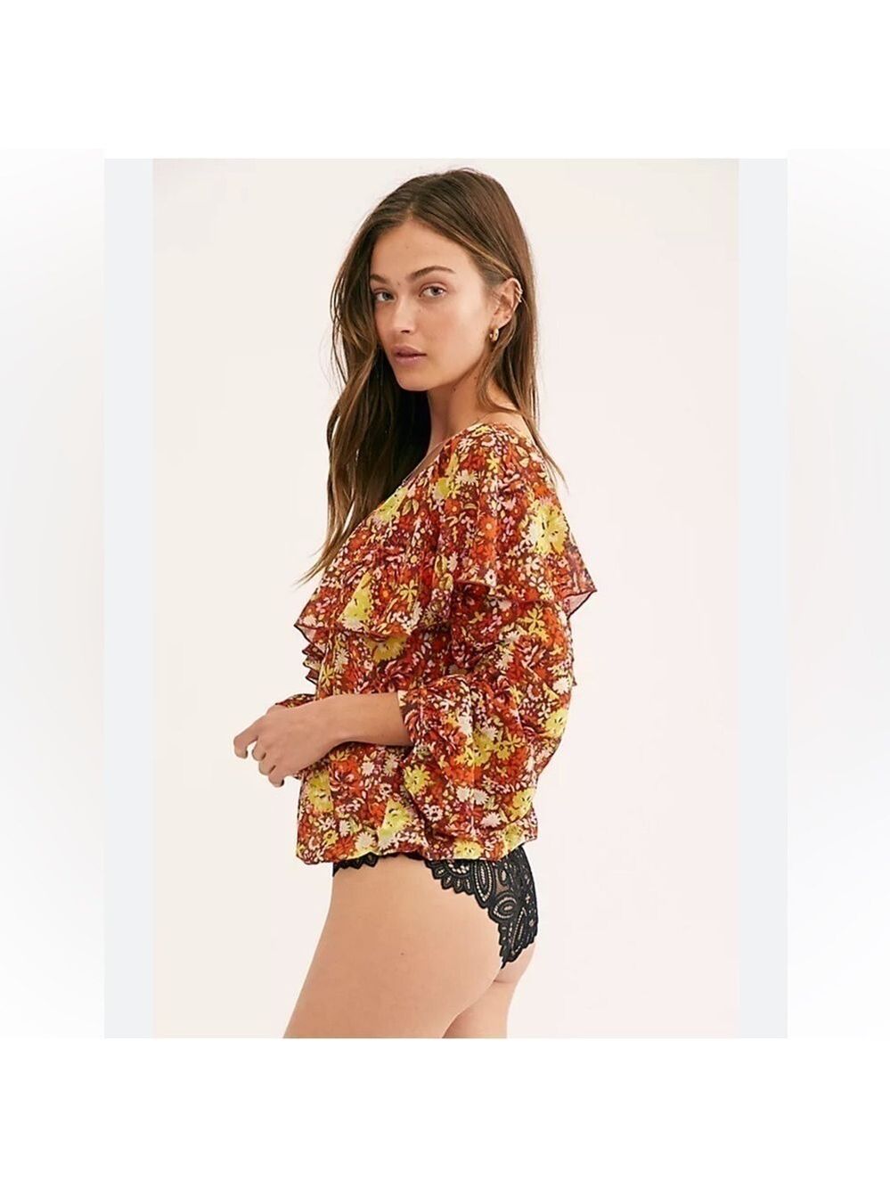 Intimately Free People Floral Lace Bodysuit Size L